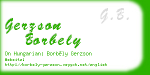 gerzson borbely business card